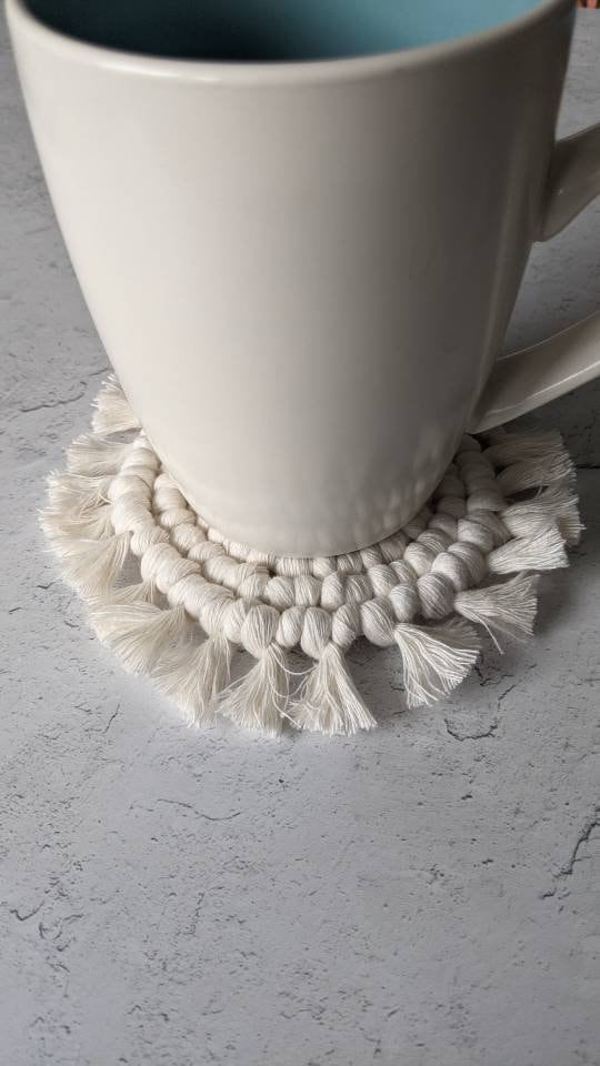 Custom Color Blocked Macrame Coasters - Set of 2