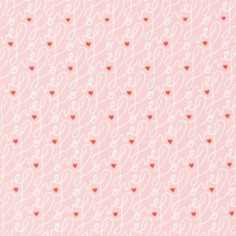 Love Cursive Hearts - Quilter's Cotton Fabric by the Yard - Universal Love Collection by Elizabeth Olwen
