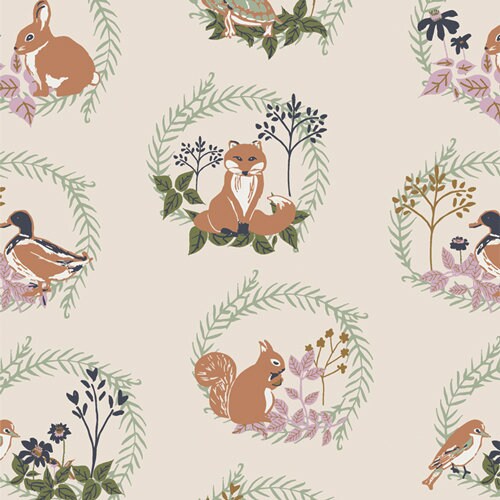 Forest Friends - Printed Quilter's Cotton Fabric by the Yard - Lilliput Collection by Sharon Holland