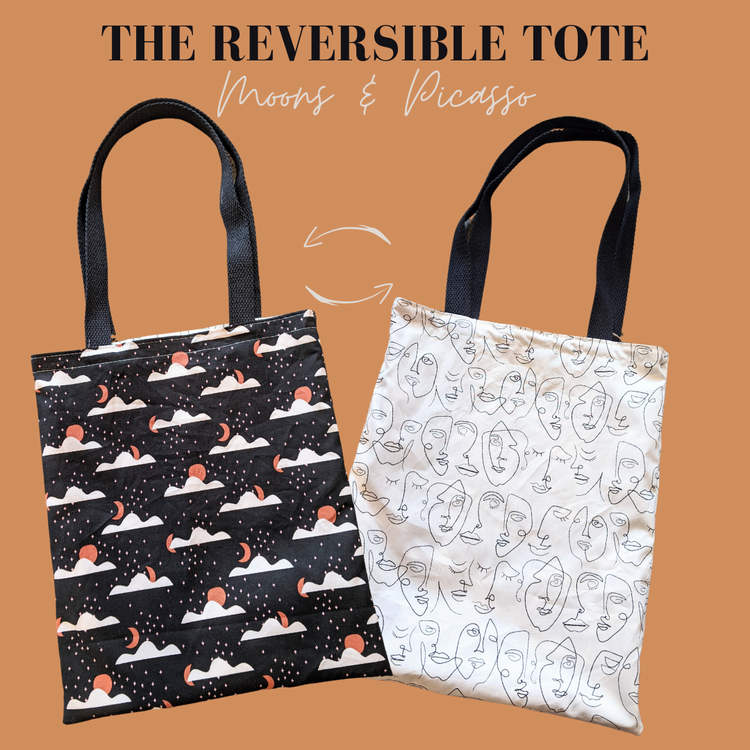 The Reversible Tote Bag - Moons & Picasso
