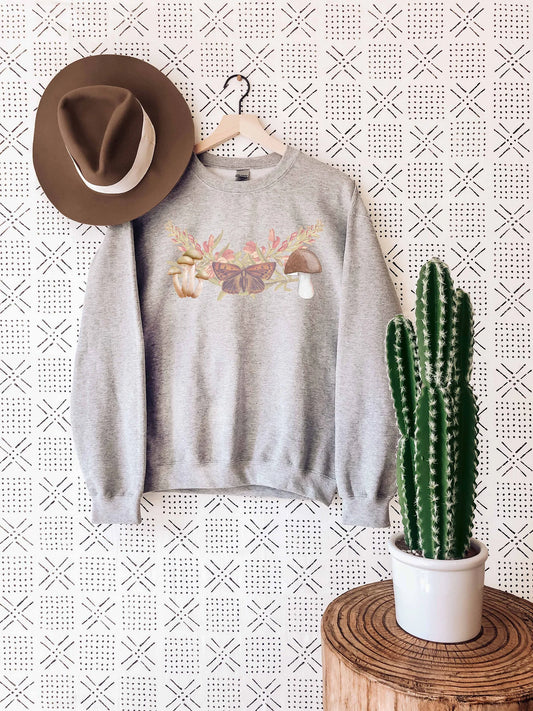 Fungi Butterfly Crewneck Sweatshirt (Unisex)