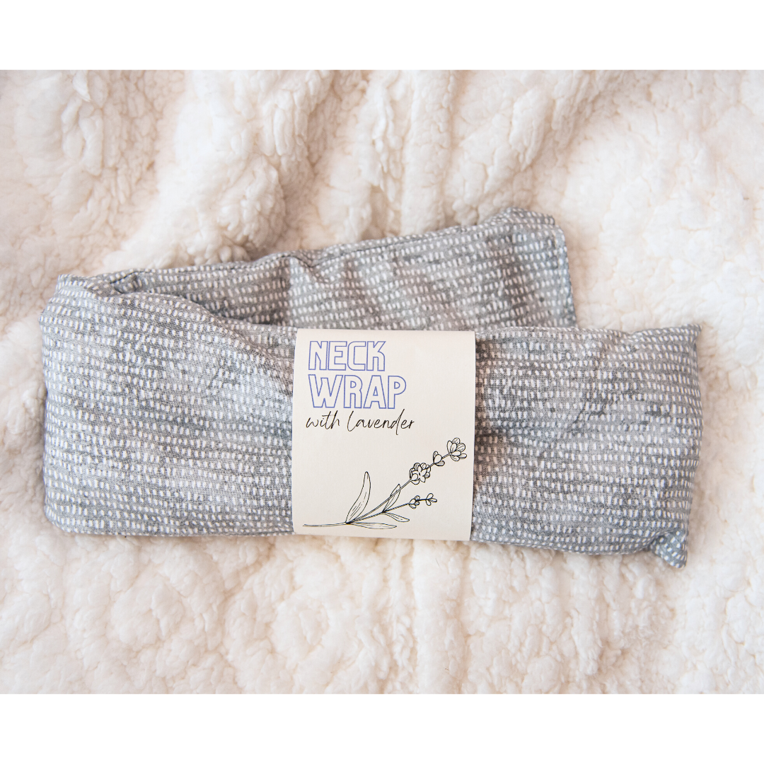 Weighted Neck Wrap Pillow - Grey Dash